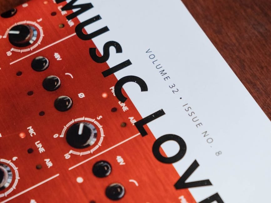 vintage red synthesizer